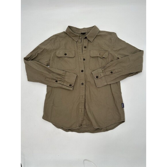 Patagonia Fishing Shirt womens S  Green Long Sleeve Button Up Outdoor Slick Calm - Picture 1 of 12